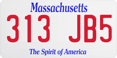 MA license plate 313JB5
