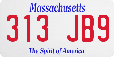 MA license plate 313JB9