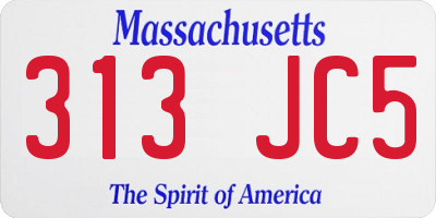 MA license plate 313JC5