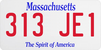 MA license plate 313JE1
