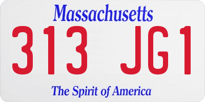 MA license plate 313JG1