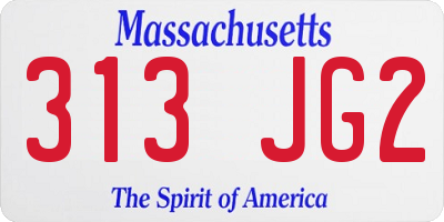 MA license plate 313JG2