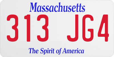 MA license plate 313JG4