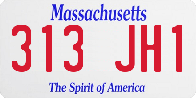 MA license plate 313JH1