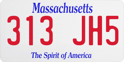 MA license plate 313JH5