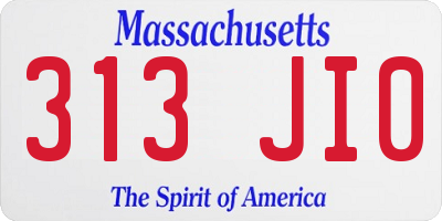 MA license plate 313JI0