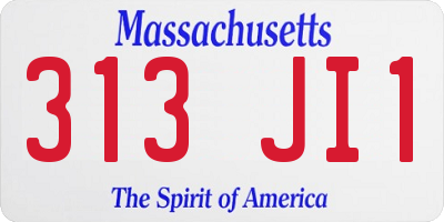 MA license plate 313JI1