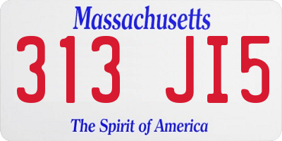 MA license plate 313JI5
