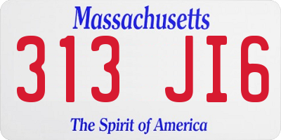 MA license plate 313JI6