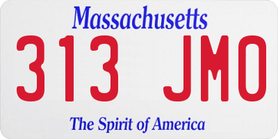 MA license plate 313JM0
