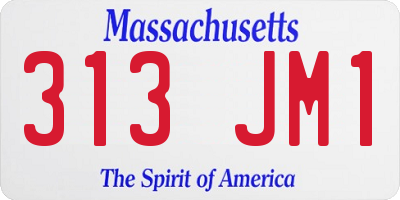 MA license plate 313JM1