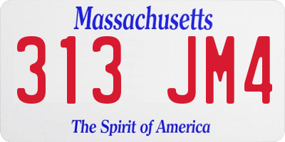 MA license plate 313JM4