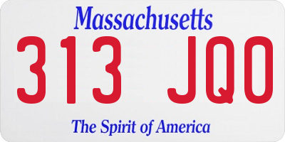 MA license plate 313JQ0