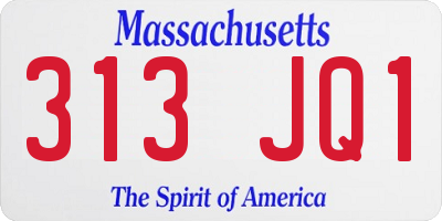 MA license plate 313JQ1