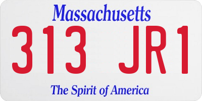 MA license plate 313JR1