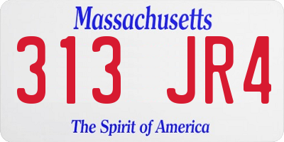 MA license plate 313JR4