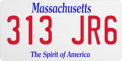 MA license plate 313JR6