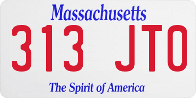 MA license plate 313JT0