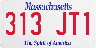 MA license plate 313JT1