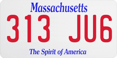MA license plate 313JU6