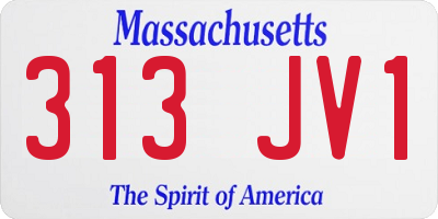 MA license plate 313JV1