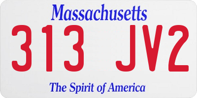 MA license plate 313JV2