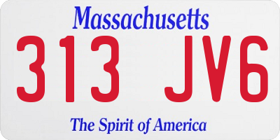 MA license plate 313JV6