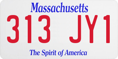 MA license plate 313JY1