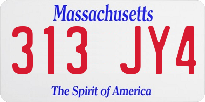MA license plate 313JY4