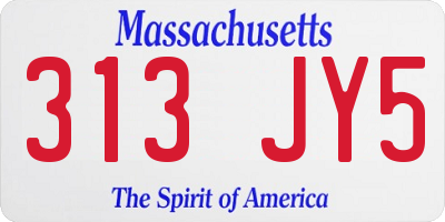 MA license plate 313JY5