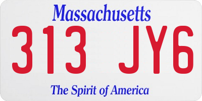 MA license plate 313JY6