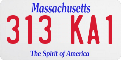 MA license plate 313KA1