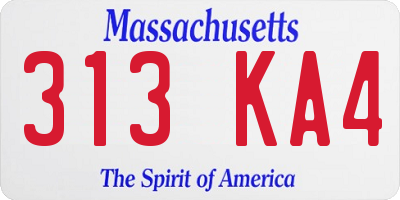 MA license plate 313KA4