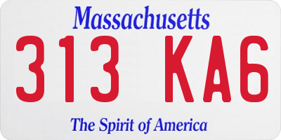 MA license plate 313KA6