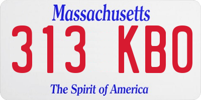 MA license plate 313KB0