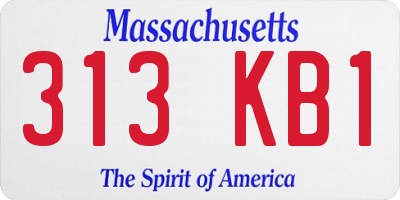 MA license plate 313KB1