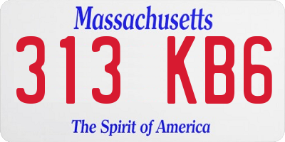 MA license plate 313KB6