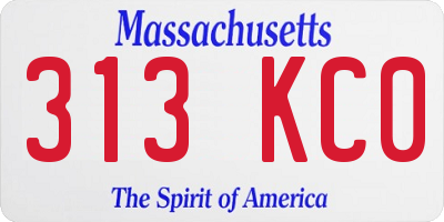MA license plate 313KC0