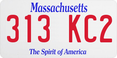 MA license plate 313KC2