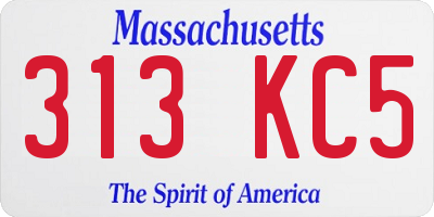 MA license plate 313KC5