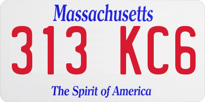 MA license plate 313KC6