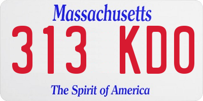 MA license plate 313KD0