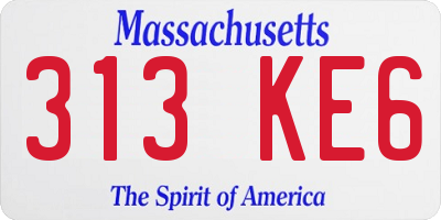 MA license plate 313KE6