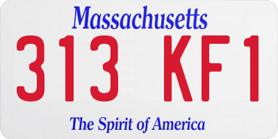 MA license plate 313KF1
