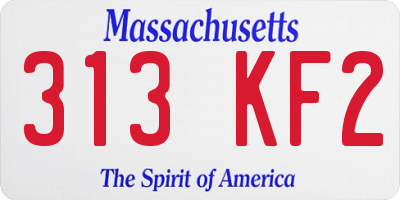 MA license plate 313KF2