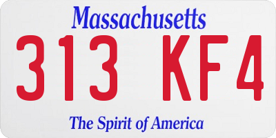 MA license plate 313KF4