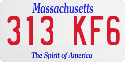 MA license plate 313KF6