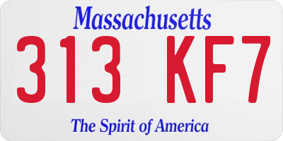 MA license plate 313KF7