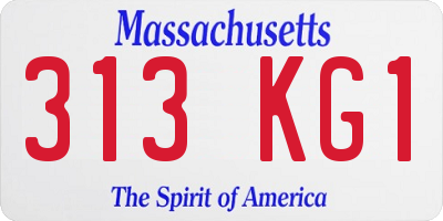 MA license plate 313KG1