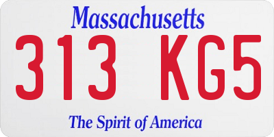 MA license plate 313KG5